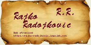 Rajko Radojković vizit kartica